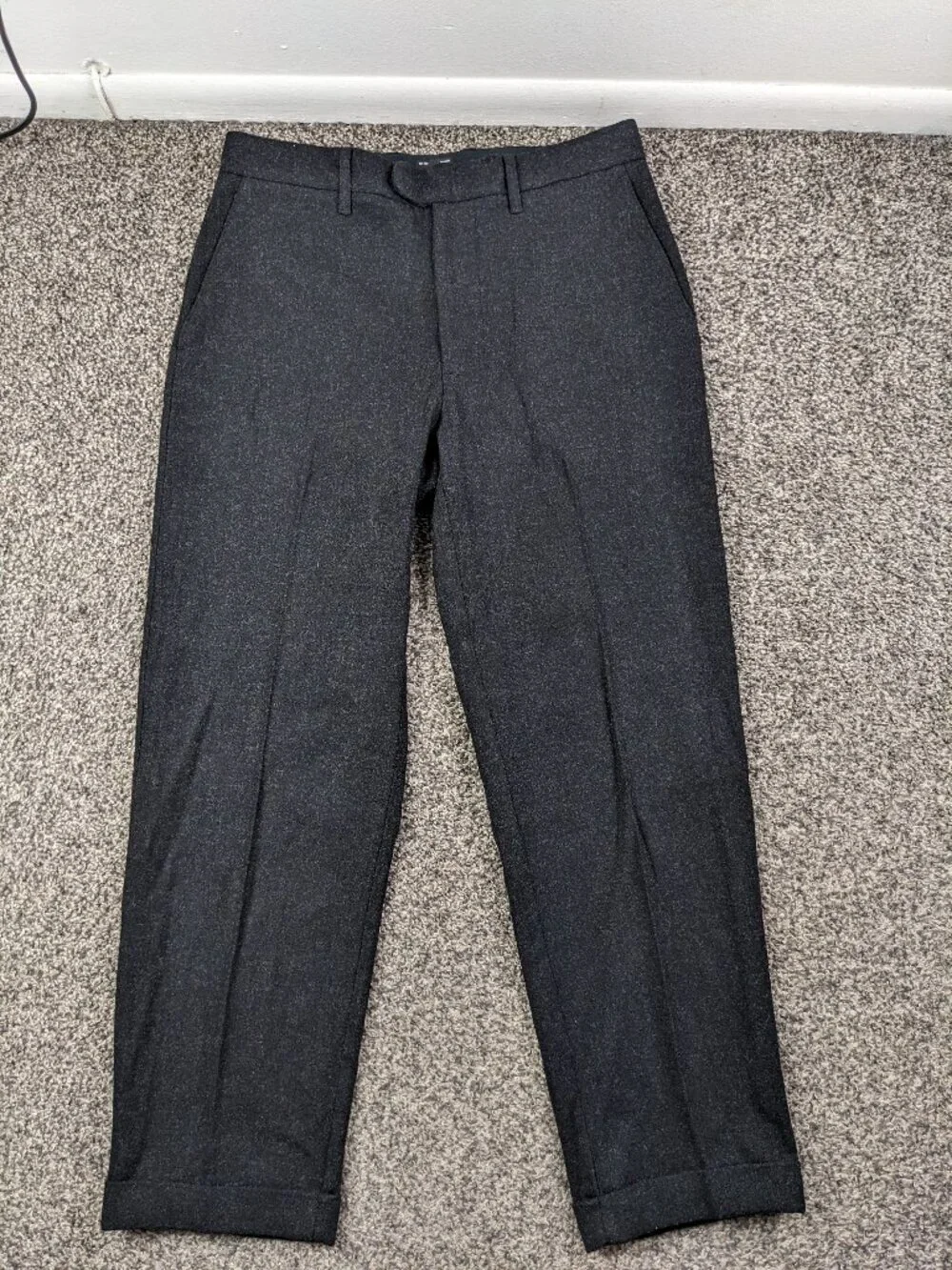 2024 J Crew Pants Japanese Wool Classic Creased Trouser Black Gray Mens 31x30